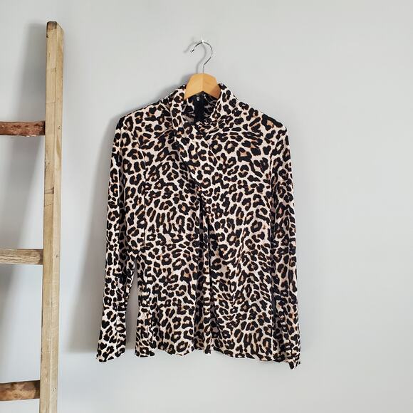 Worthington Women's Cheetah Print Mock Turtleneck Top Size XL - Picture 1 of 7